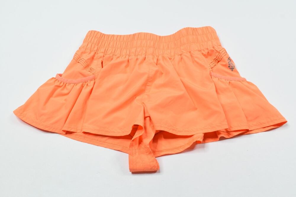Free People Movement Get Your Flirt On Shorts Womens Small Orange Athletic Gym